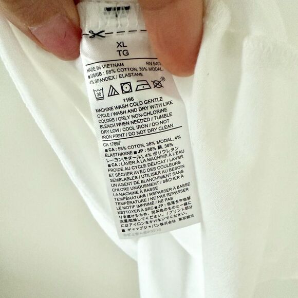 NWT Banana Republic Timeless Tee Cotton Blend Short Sleeve in White - Size XL - Picture 7 of 7